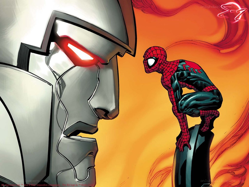 Spider-Man vs. a robotic villain