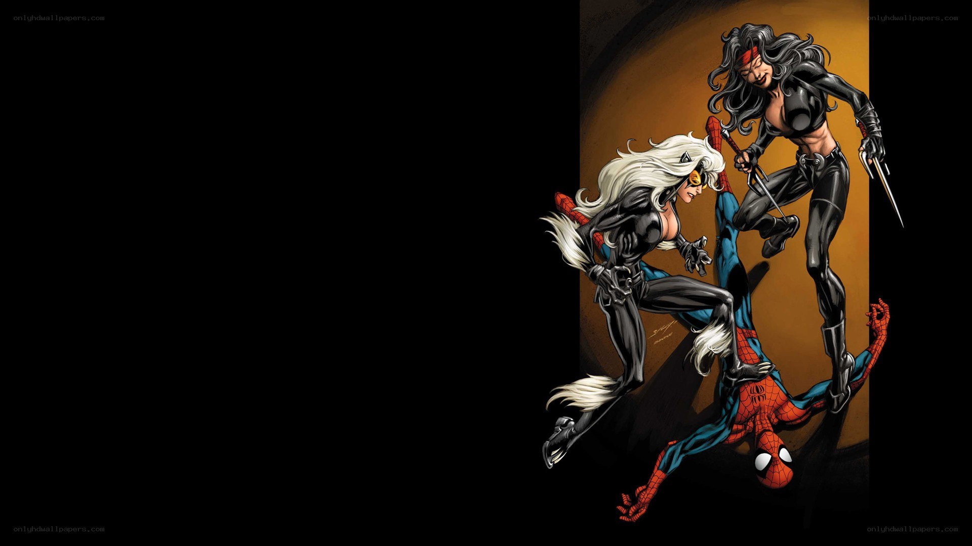 Spider-Man vs Black Cat and Silver Sable