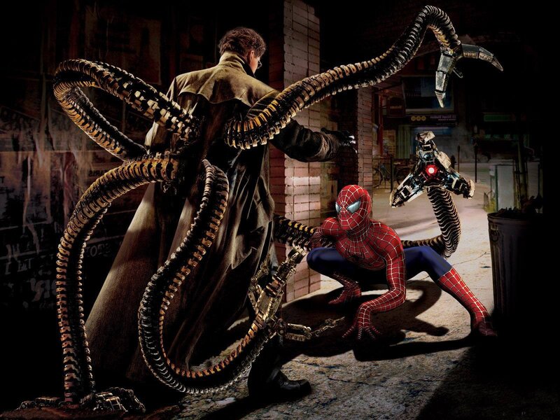 Spider-Man Vs Doctor Octopus — Red, Dramatic, Night