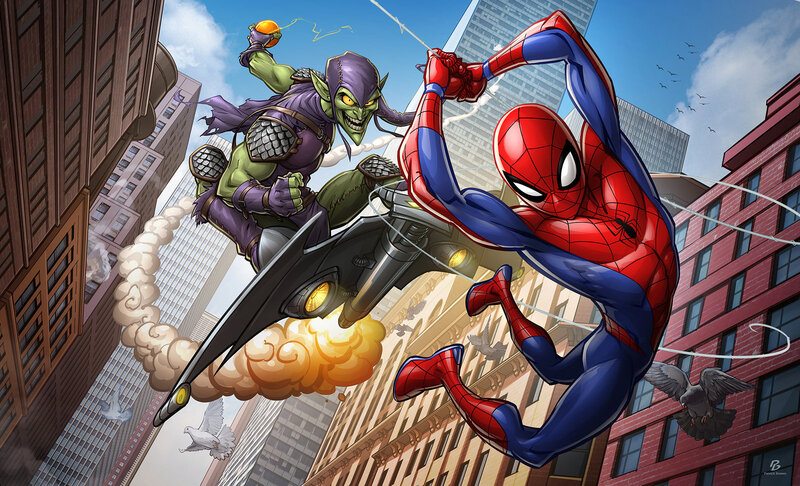 Spider-Man Vs Green Goblin — Red, Dramatic