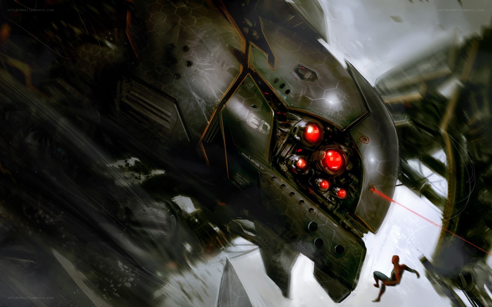 Spider-Man vs. robotic drone