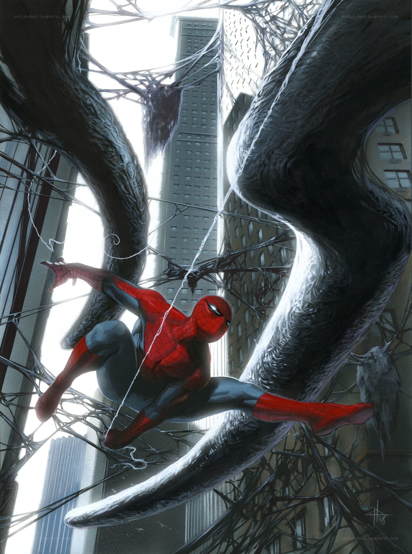 Spider-Man vs. Venom in city