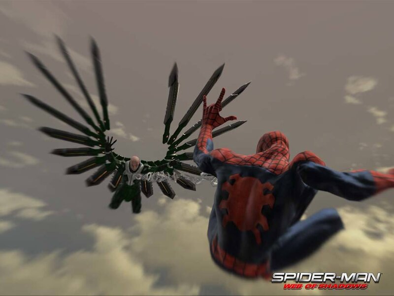 Spider-Man vs. Vulture in flight