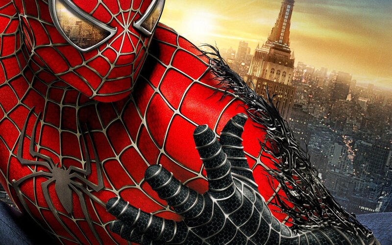 Spider-man with Black Suit — Red, Dramatic, Sunset