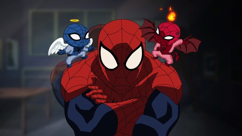 Spider-Man with Two Smaller Figures