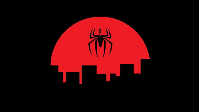 Spider Silhouette on Red
