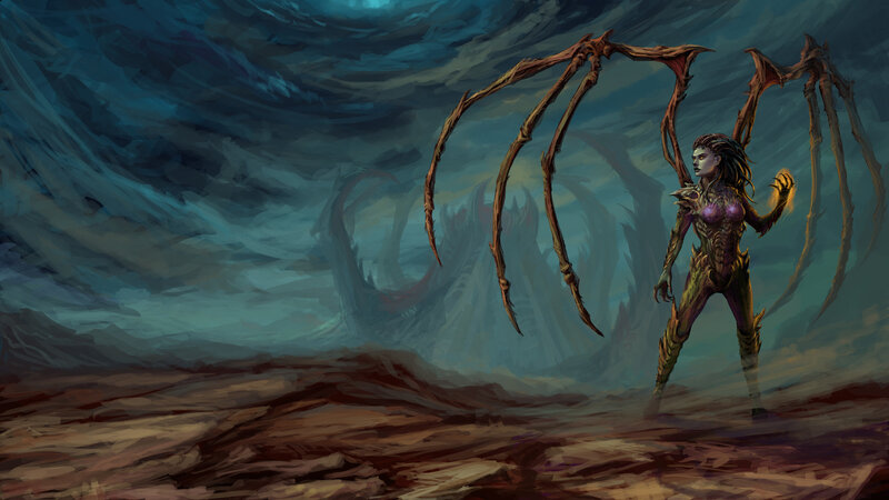 Spider-Winged Warrior in a Storm