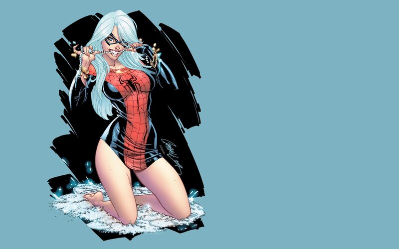 Spider-Woman in red suit