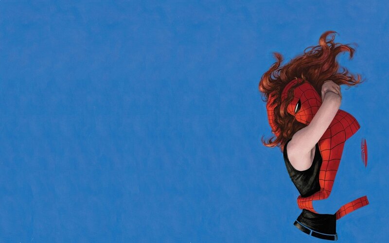 Spider-Woman in red suit
