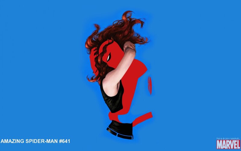 Spider-Woman in red suit
