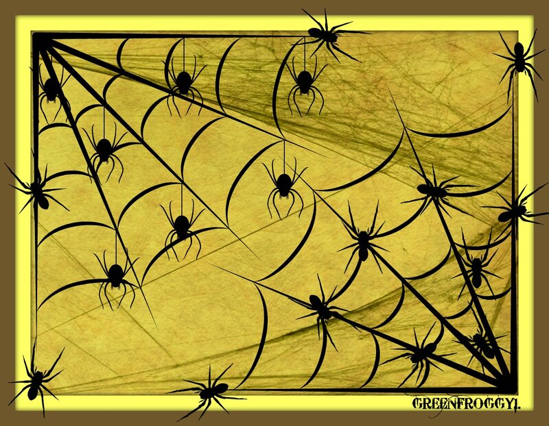Spiders on Web — Black