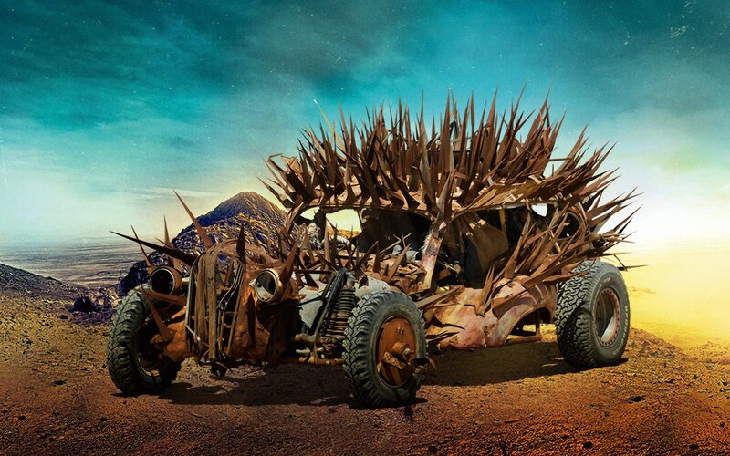 Spiked Car in Desert