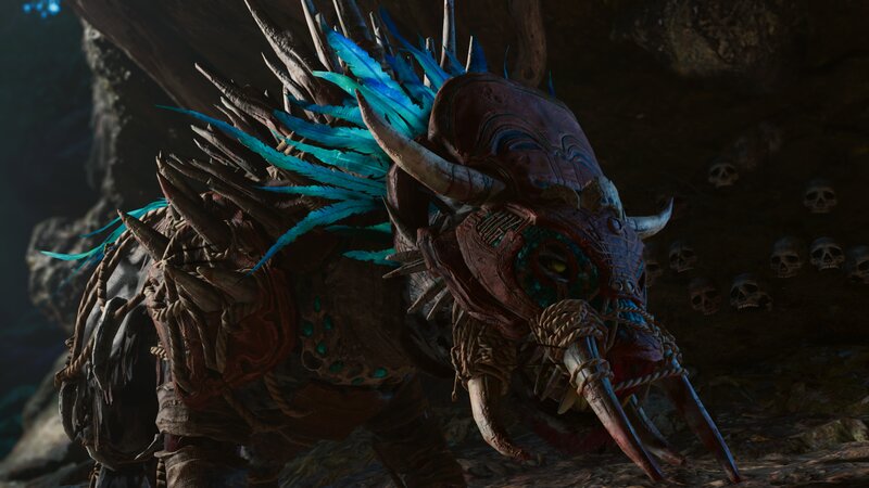 Spiked Creature with Blue Feathers