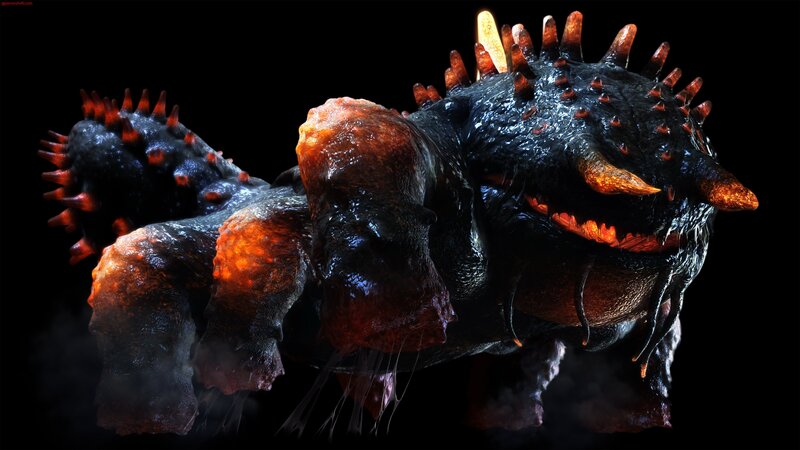 Spiked Creature with Glowing Parts
