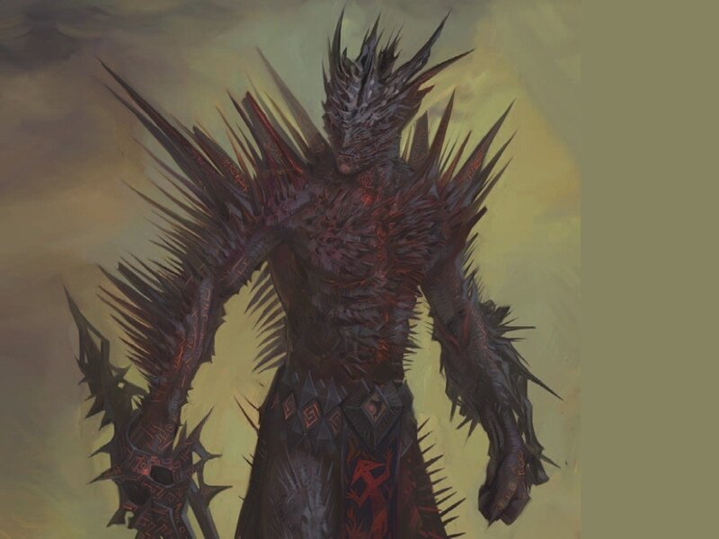 spiked demonic figure