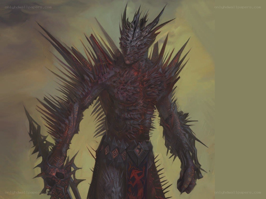 spiked demonic figure