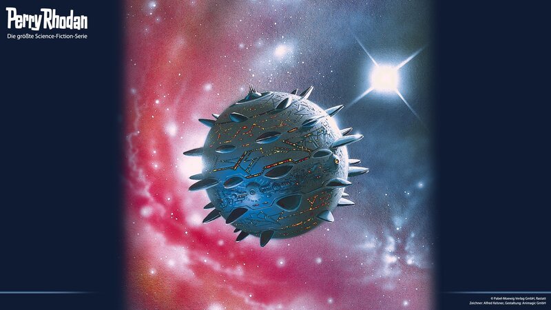 Spiked Space Station — Blue, Dramatic