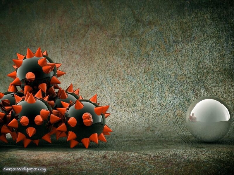Spiky black spheres and a glass ball