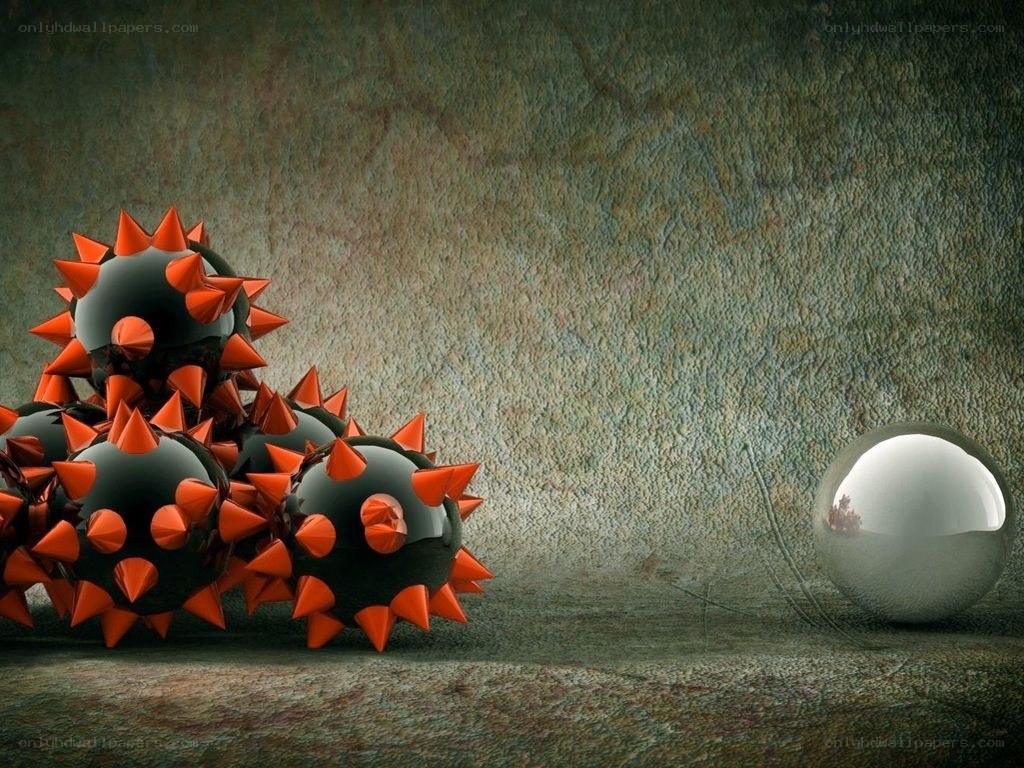 Spiky black spheres and a silver ball
