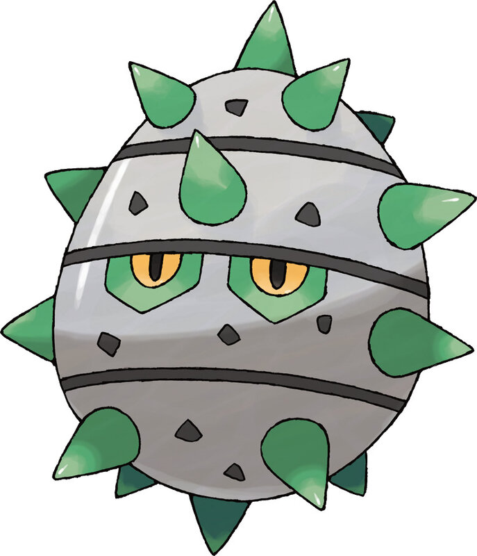 Spiky green and silver Pokémon