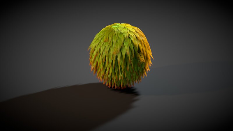 spiky green and yellow sphere