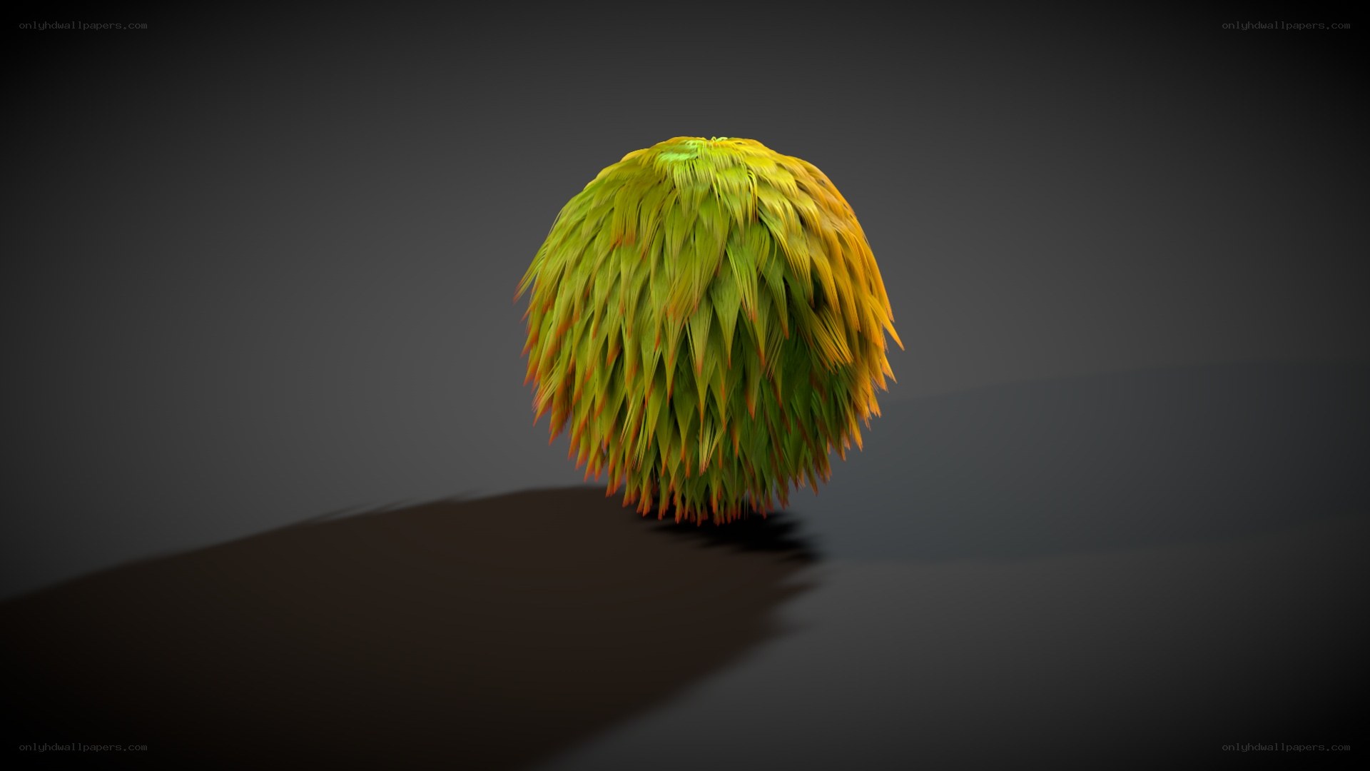 spiky green and yellow sphere
