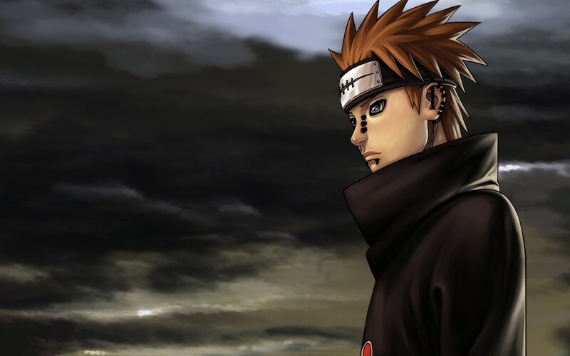 Spiky-haired Anime Character — Black, Dramatic