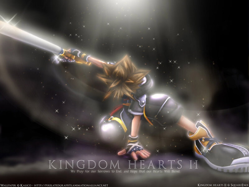Spiky-haired Boy with Keyblade — Black