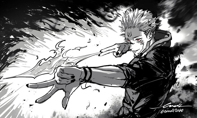 Spiky-haired Character — Black, Dramatic, Manga