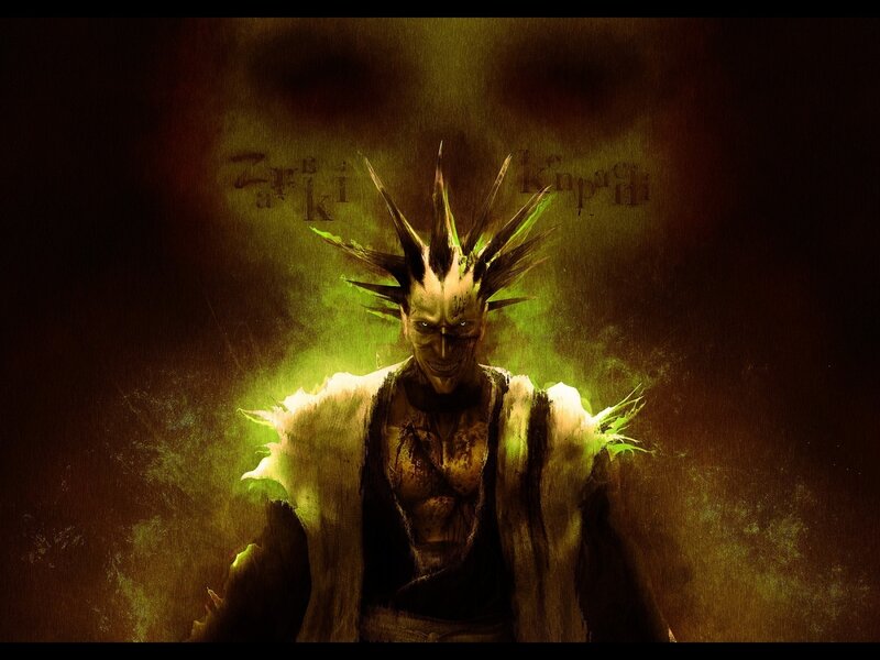 Spiky-haired Character — Green, Dark, Menacing