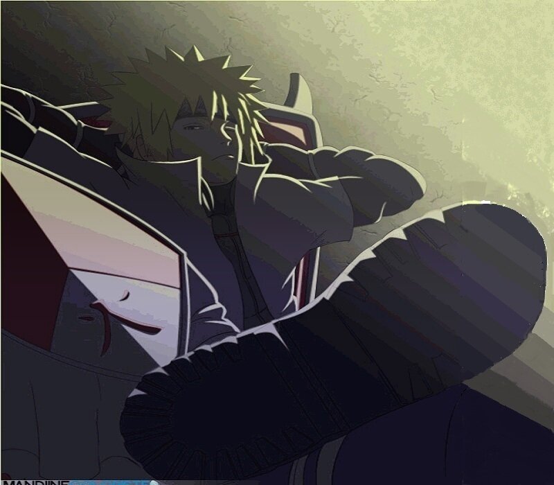 Spiky-haired Character Lying