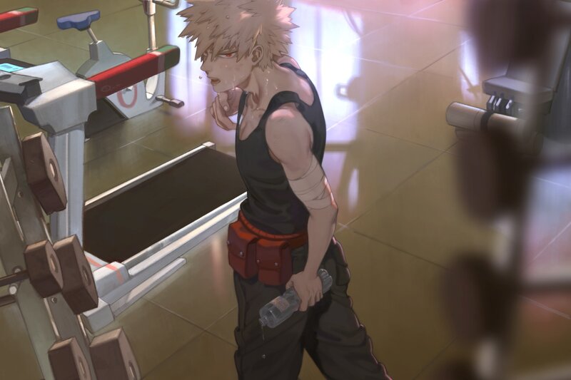 Spiky-haired Man in Gym