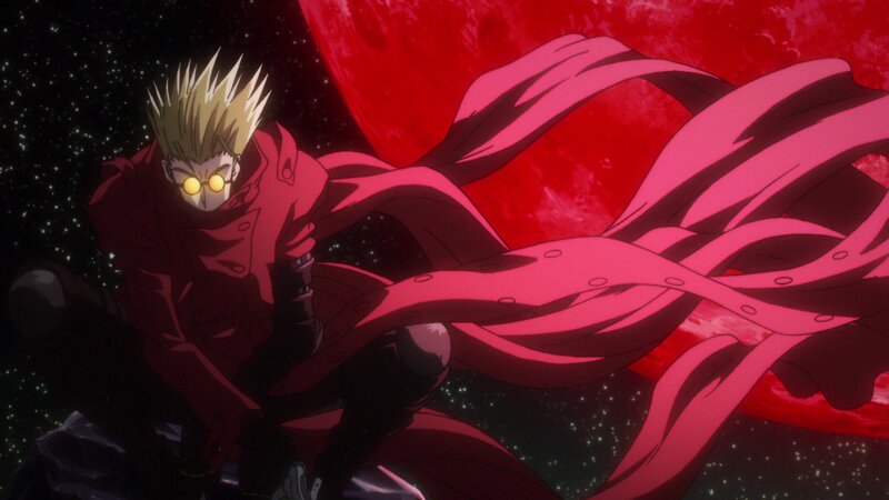 Spiky-haired Man in Red Coat — Dramatic, Night