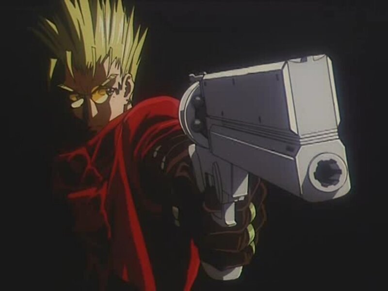Spiky-haired Man with Gun — Black, Dramatic, Night