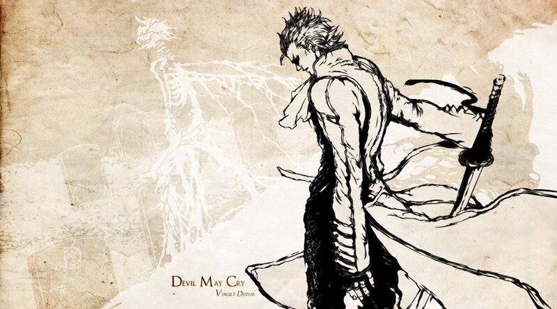 Spiky-haired Man with Sword — Black, Dramatic, Manga