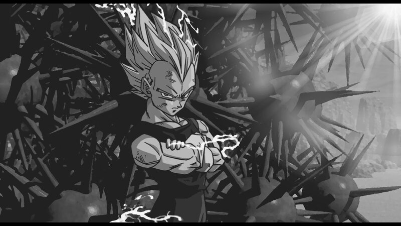 Spiky-haired Warrior — Black, Dramatic