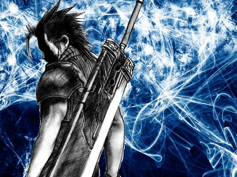 Spiky-haired Warrior — Blue, Dramatic, Manga