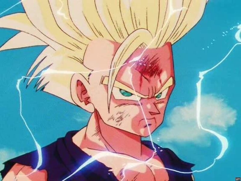 Spiky-haired Warrior — Blue, Intense, Anime