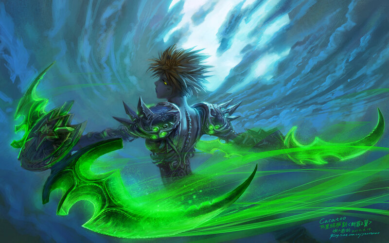 Spiky-haired Warrior — Blue