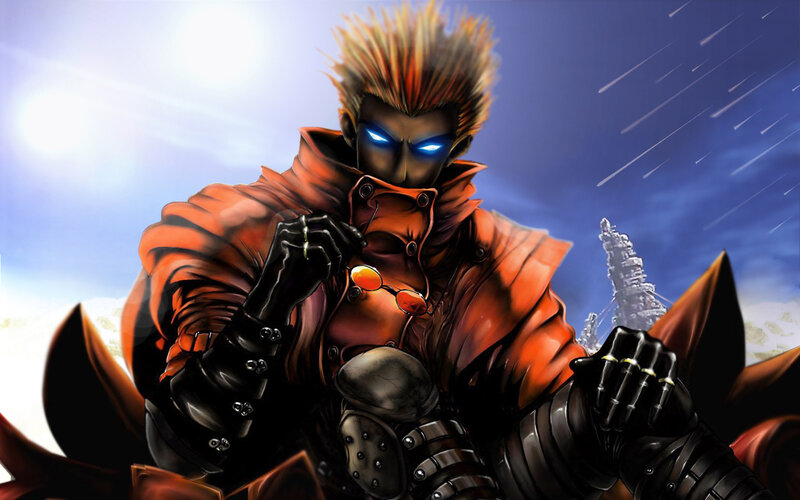 spiky-haired warrior in red coat