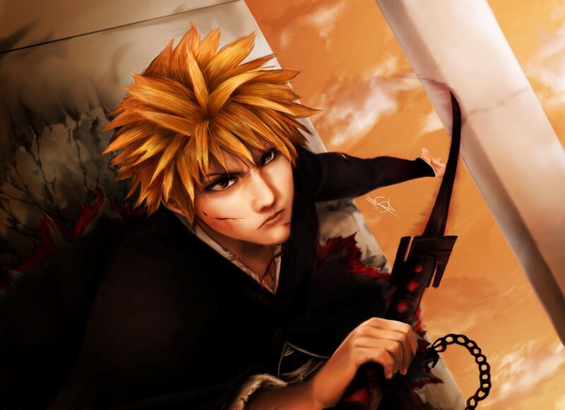 Spiky-haired Warrior — Orange