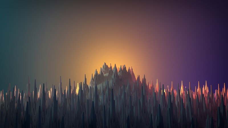 Spiky Landscape at Sunset