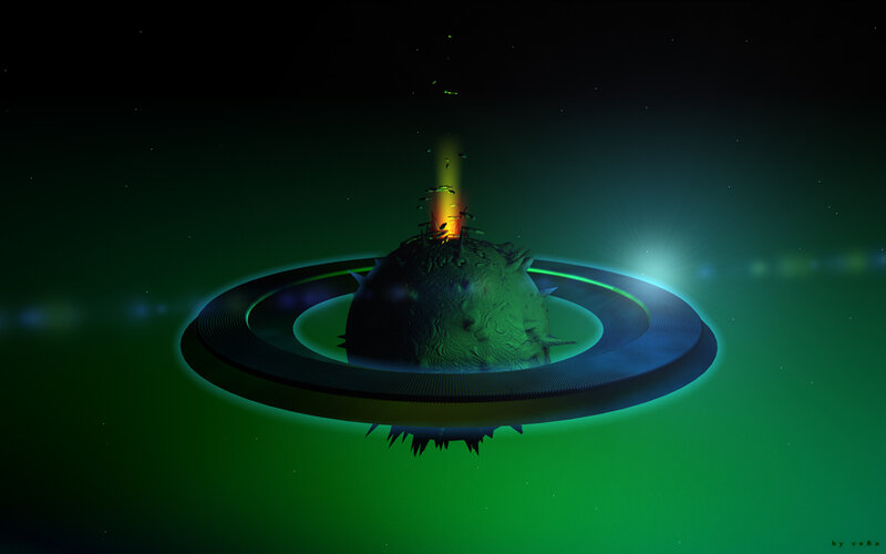 Spiky Planet with Rings