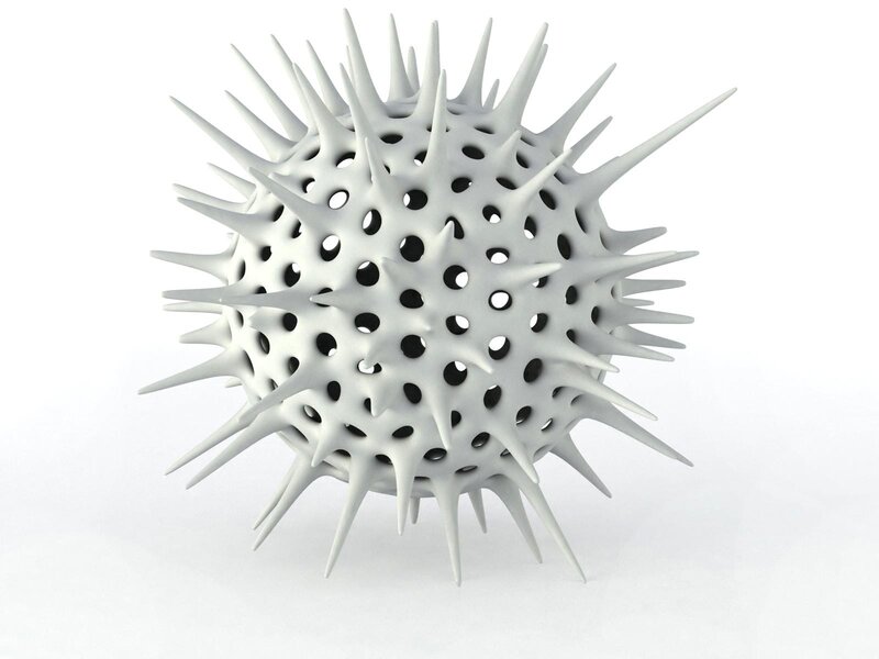 spiky white sphere model
