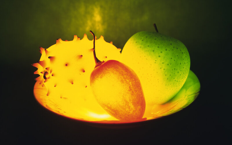 Spiky Yellow Fruit with Apple