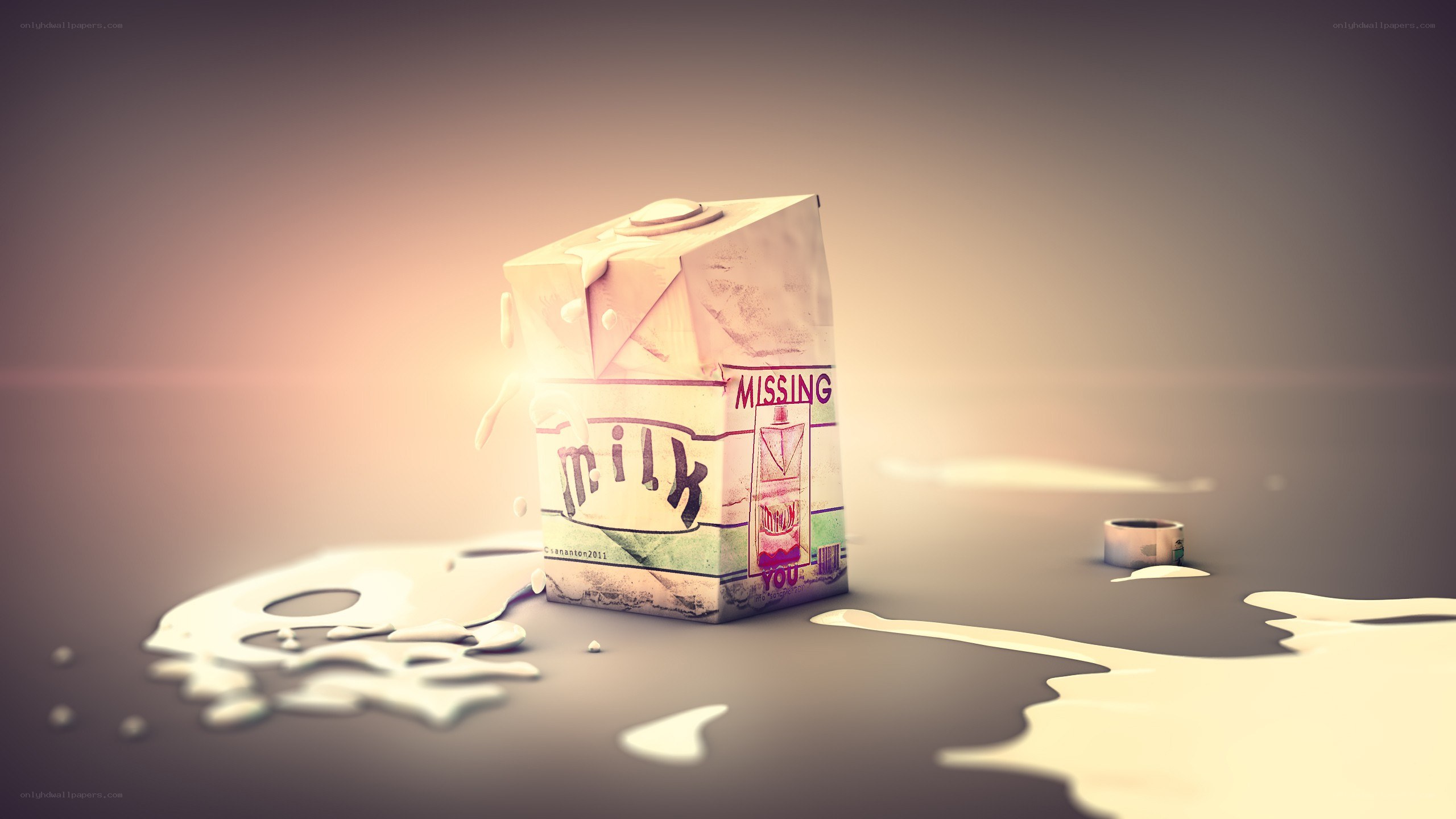 Spilled milk carton