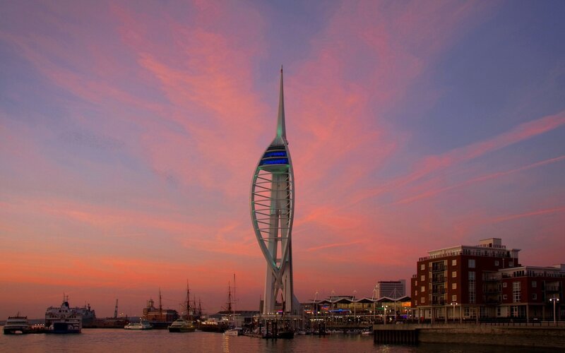 Spinnaker Tower at sunset