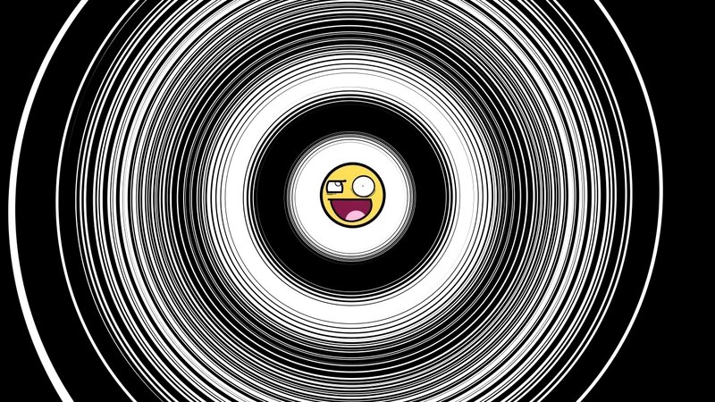 spinning concentric circles with emoji