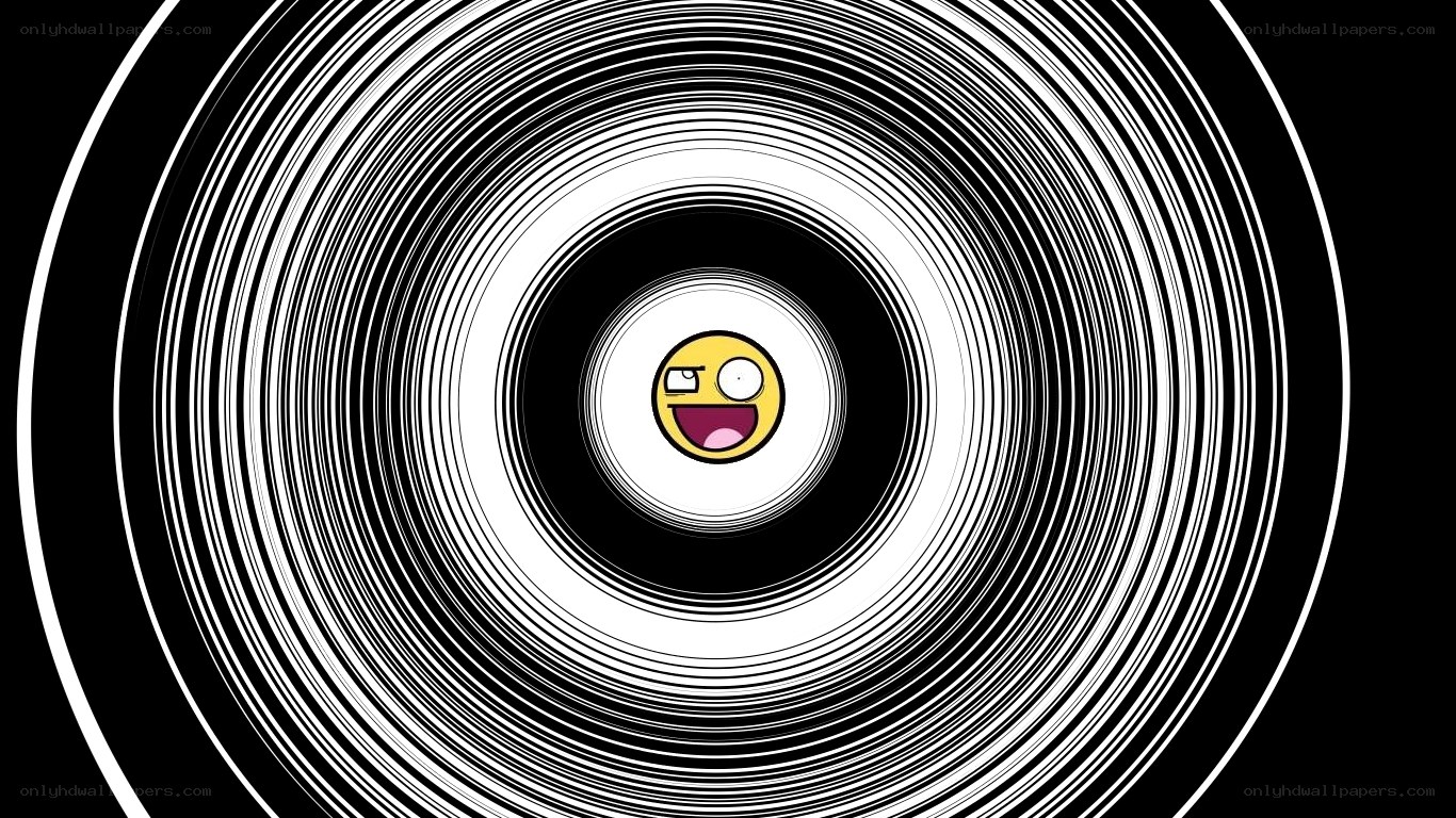 spinning concentric circles with emoji