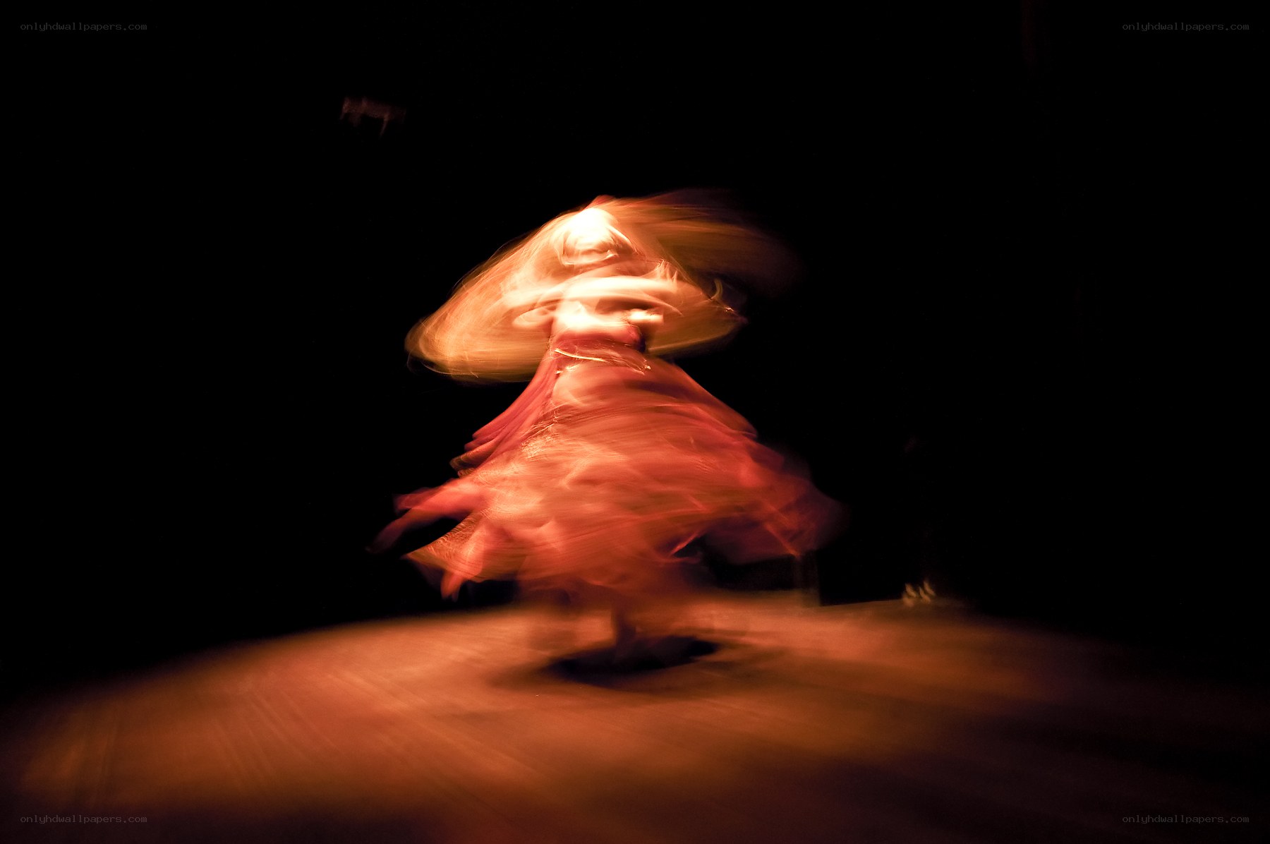 Spinning dancer in motion